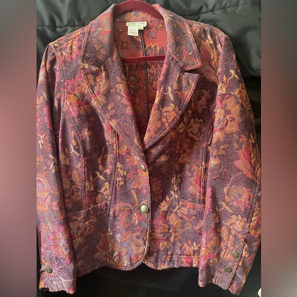 Coldwater Creek Jackets & Blazers - Vintage Coldwater Creek Paisley Floral Pink & Purple Jacket Blazer Coat Size XL